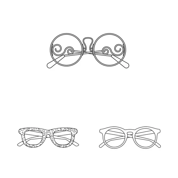 Vector design of glasses and sunglasses symbol. Collection of glasses and accessory vector icon for stock. — Stock Vector