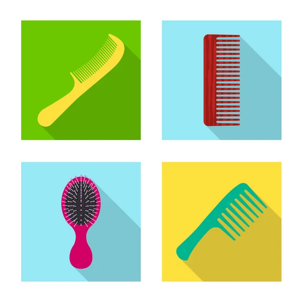 Vector design of brush and hair logo. Collection of brush and hairbrush stock vector illustration. — Stock Vector