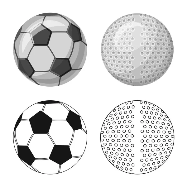 Conception vectorielle du sport et signe de balle. Collection d'icônes vectorielles sportives et athlétiques pour stock . — Image vectorielle