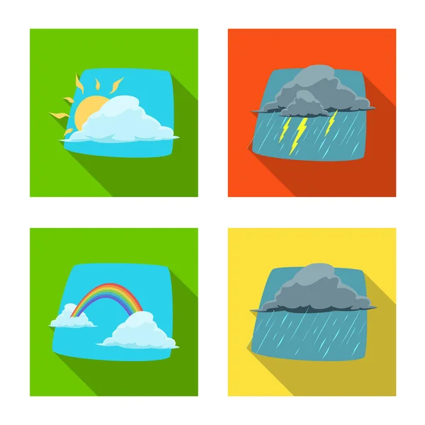 Vektorillustration von Wetter und Klima-Logo. eine Reihe von Wetter- und Wolkenvektorillustrationen. — Stockvektor