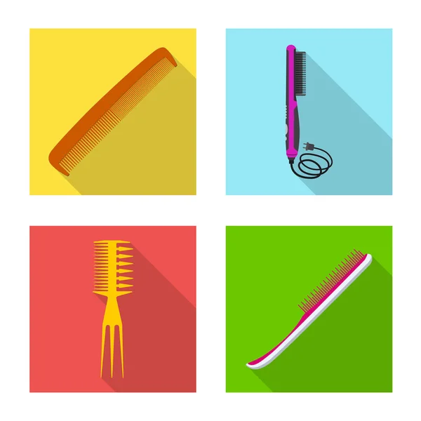 Ilustração vetorial de escova e ícone de cabelo. Conjunto de escova e escova de cabelo vetor ícone para estoque . —  Vetores de Stock