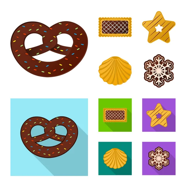 Objeto Aislado Galleta Hornear Icono Set Galletas Chocolate Vector Icono — Archivo Imágenes Vectoriales