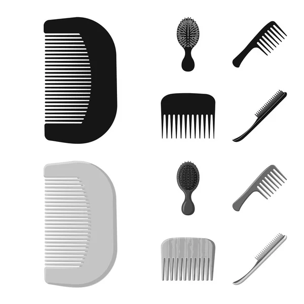 Diseño vectorial del pincel y el símbolo del cabello. Colección de cepillo y cepillo vector icono para stock . — Vector de stock