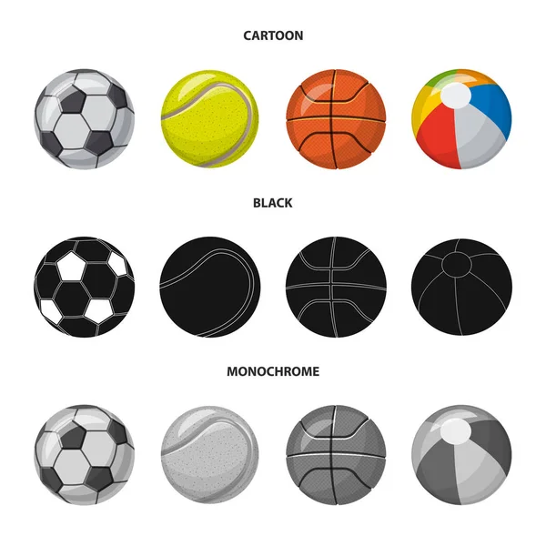 运动和球图标的孤立对象。体育和体育股票载体例证的汇集. — 图库矢量图片