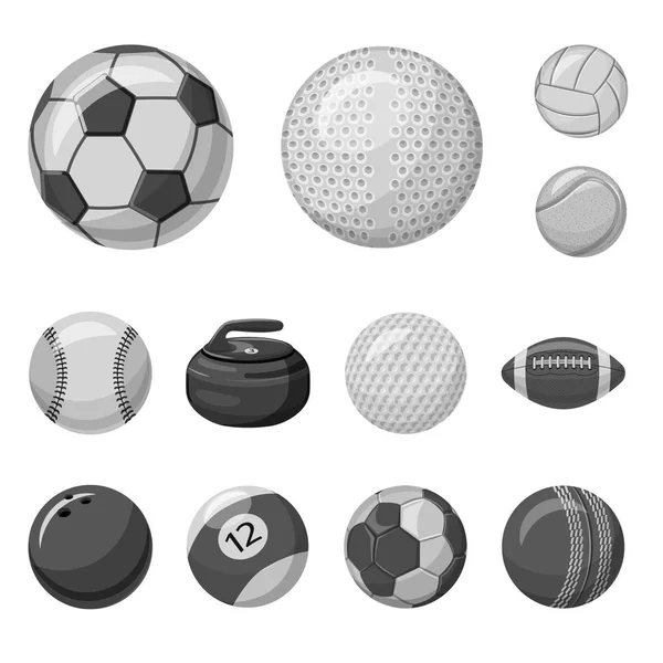 Vektor-Illustration von Sport und Ballzeichen. Sammlung sportlicher und sportlicher Vektor-Symbole für Aktien. — Stockvektor