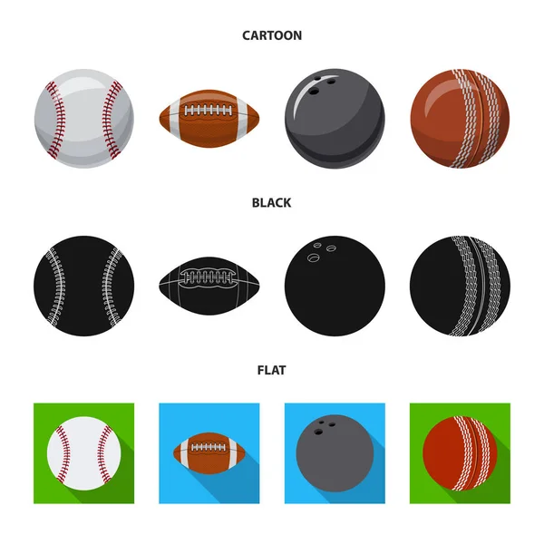 Diseño vectorial del logo del deporte y la pelota. Conjunto de deporte y el icono del vector deportivo para la acción . — Vector de stock