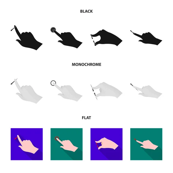 Ekran dotykowy i ręka symbol wektor projekt. Zestaw z ekranem dotykowym i kliknij ikonę wektor na magazynie. — Wektor stockowy