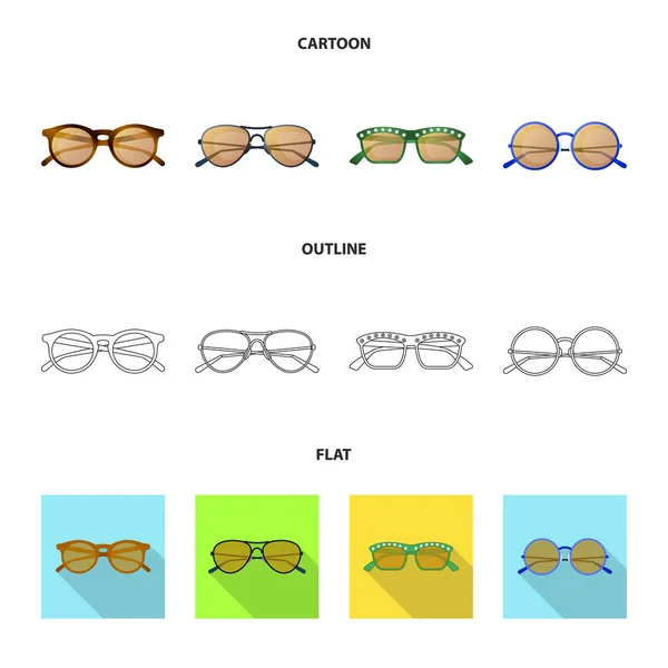 Projeto vetorial de óculos e óculos de sol símbolo. Coleção de óculos e símbolo de estoque acessório de web . — Vetor de Stock