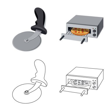 Pizza ve gıda simge vektör tasarımı. Pizza ve İtalya hisse senedi simgesi için web topluluğu.