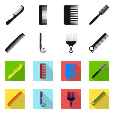Fırça ve saç simge vektör Illustration. Hisse senedi için fırça ve saç fırçası vektör simge kümesi.
