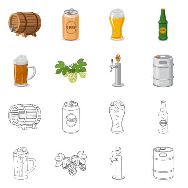 Bar ve pub logo vektör tasarımı. Pub ve iç hisse senedi vektör çizim.