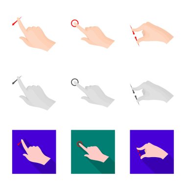 Dokunmatik ve el simge vektör Illustration. Dokunmatik ekran ve dokunmatik hisse senedi simgesi için web topluluğu.