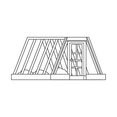 Sera ve bitki simge vektör tasarımı. Sera ve Bahçe hisse senedi simgesi için web topluluğu.