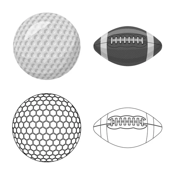 Spor ve topu simge vektör tasarımı. Spor ve spor vektör simgesini hissenin koleksiyonu. — Stok Vektör