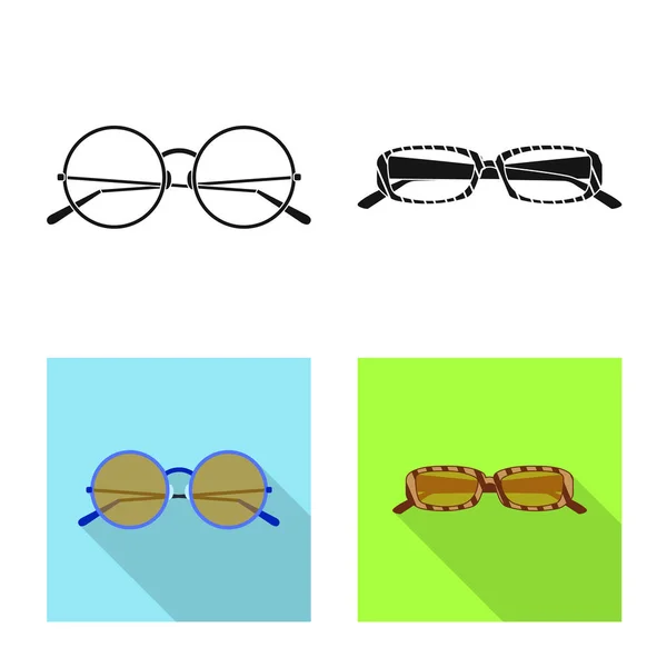眼镜和太阳镜标志的孤立对象。一套眼镜和附件矢量图标股票. — 图库矢量图片