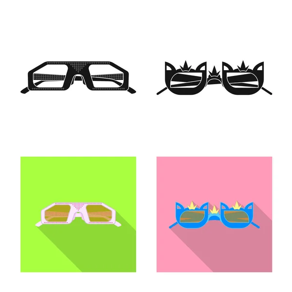 Vector illustration of glasses and sunglasses sign. Set of glasses and accessory vector icon for stock. — Stock Vector