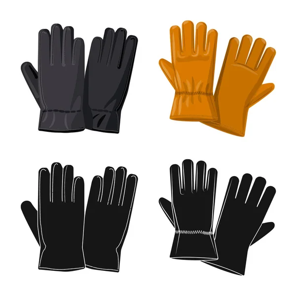 手套和冬季符号的矢量设计。一套手套和设备库存矢量图. — 图库矢量图片