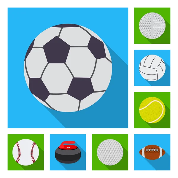 Objeto aislado de deporte y símbolo de pelota. Colección de deporte y el icono del vector deportivo para la acción . — Vector de stock