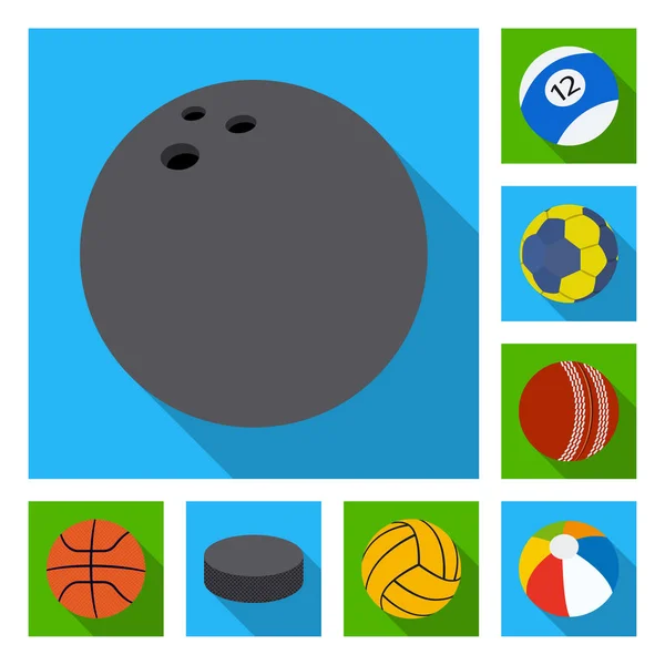 Ilustración vectorial del deporte y el signo de pelota. Conjunto de deporte y símbolo de stock atlético para web . — Vector de stock