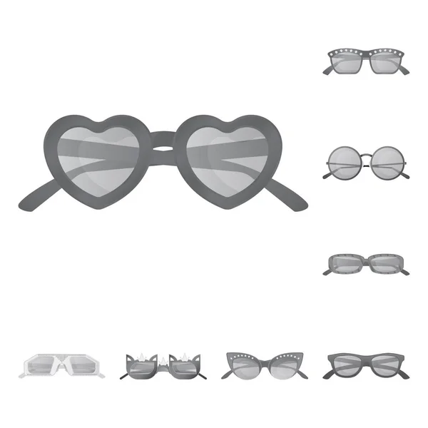 Ilustración vectorial de gafas y símbolo de gafas de sol. Conjunto de gafas y accesorio stock vector ilustración . — Archivo Imágenes Vectoriales