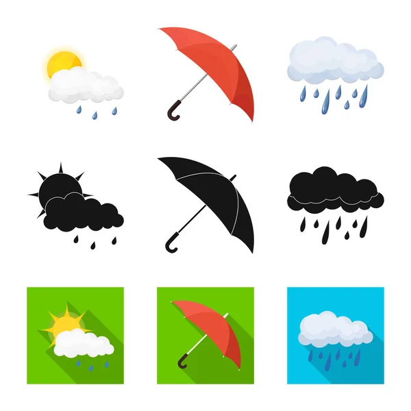 Векторная иллюстрация значка погоды и климата. Набор погодных и облачных символов для веб-сайтов . — стоковый вектор