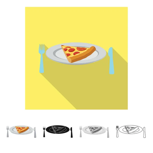 Isolated object of pizza and food logo. Collection of pizza and italy vector icon for stock. — Stock Vector