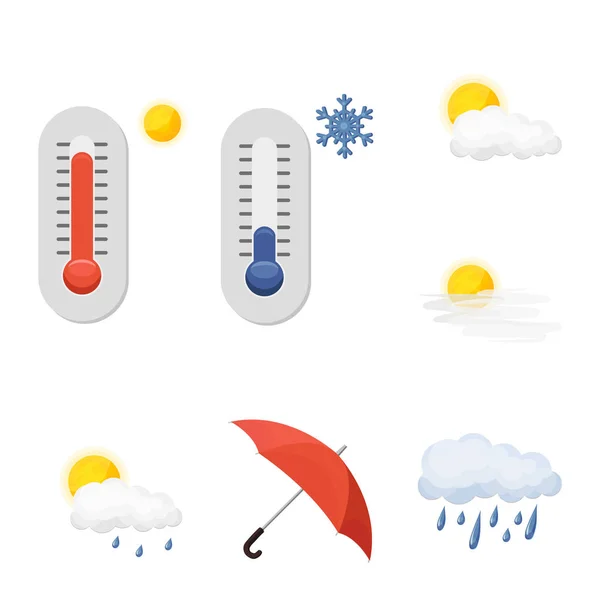 Vector Design Weather Climate Logo Set Weather Cloud Vector Icon — Stock Vector