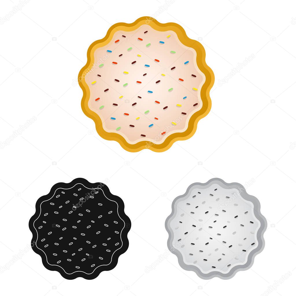 Vector design of biscuit and bake icon. Collection of biscuit and chocolate stock symbol for web.