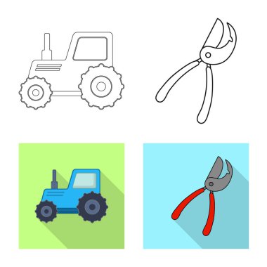 Çiftlik ve tarım simge vektör Illustration. Çiftlik ve bitki hisse senedi vektör çizim topluluğu.