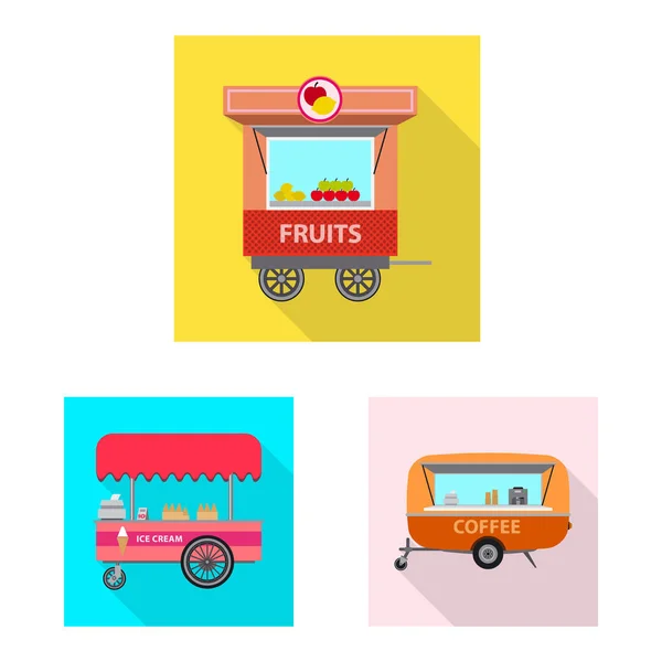 Illustration vectorielle du marché et du symbole extérieur. Ensemble de marché et icône vectorielle alimentaire pour stock . — Image vectorielle