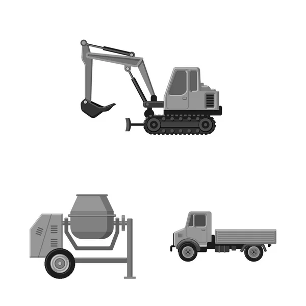 ベクターの構築と建設のロゴ。株式のビルドと機械のベクター アイコン集. — ストックベクタ