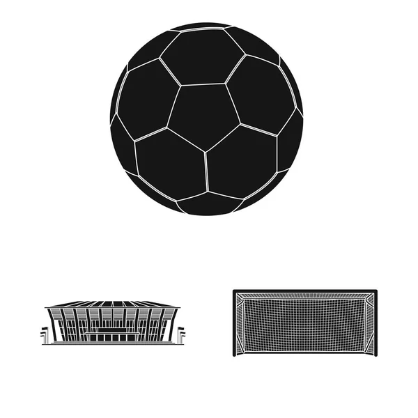 Vector design of soccer and gear sign. Set of soccer and tournament stock symbol for web. — Stock Vector