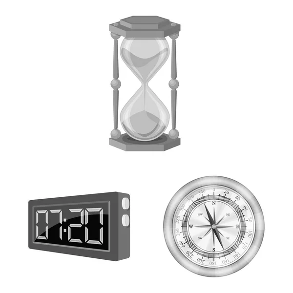 Vector ontwerp van klok en tijd logo. Collectie van klok en cirkel vector pictogram voor voorraad. — Stockvector