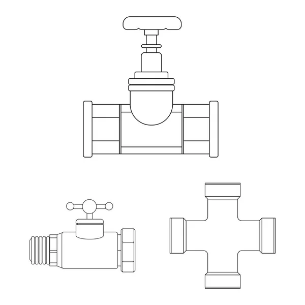 Ilustración vectorial del símbolo de tubo y tubo. Colección de tubería y tubería stock vector ilustración . — Archivo Imágenes Vectoriales