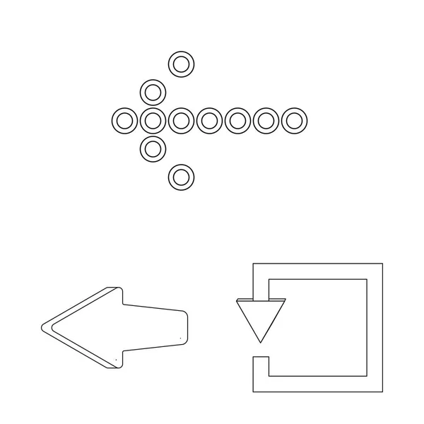 Projeto vetorial de elemento e seta sinal. Conjunto de elemento e direção vetor ícone para estoque . — Vetor de Stock