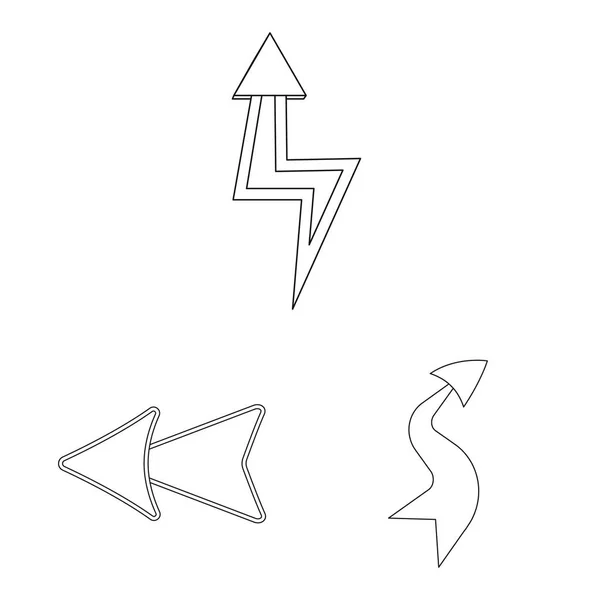 Ilustração vetorial de elemento e ícone de seta. Coleta de elemento e símbolo de estoque de direção para web . — Vetor de Stock