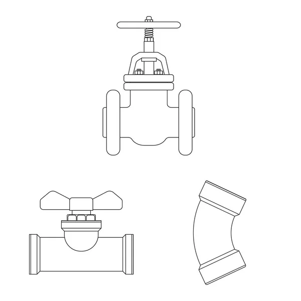 Vektorillustration des Rohr- und Rohrlogos. Sammlung von Abbildungen von Rohrleitungs- und Pipeline-Bestandsvektoren. — Stockvektor