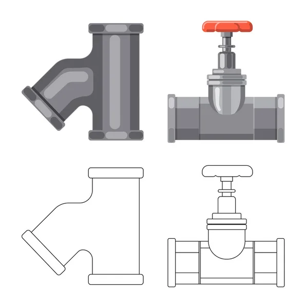 Objeto aislado de tubo y símbolo de tubo. Conjunto de tubo y tubería vector icono para stock . — Archivo Imágenes Vectoriales