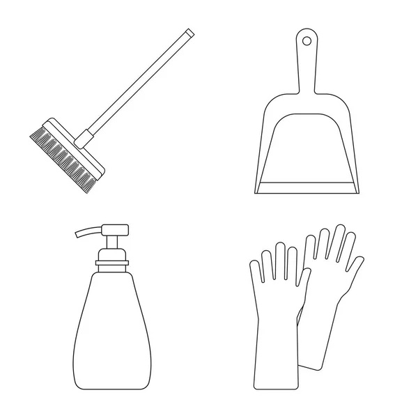 Isolated object of cleaning and service icon. Collection of cleaning and household vector icon for stock. — Stock Vector