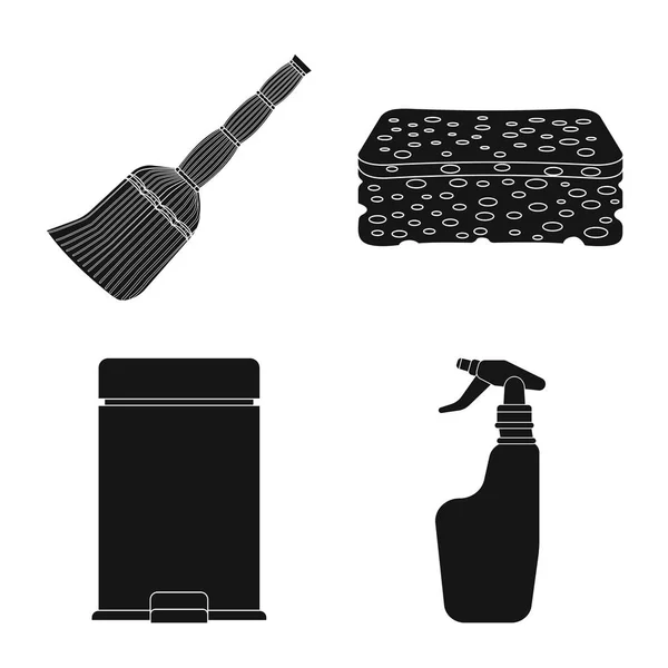Objeto aislado de limpieza e icono de servicio. Colección de limpieza e ilustración de vectores domésticos . — Vector de stock