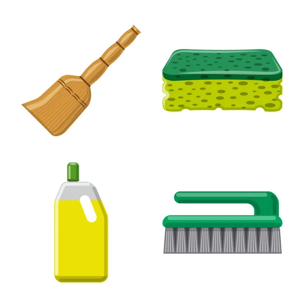 Illustration vectorielle du symbole de nettoyage et de service. Ensemble de nettoyage et symbole de stock domestique pour toile . — Image vectorielle