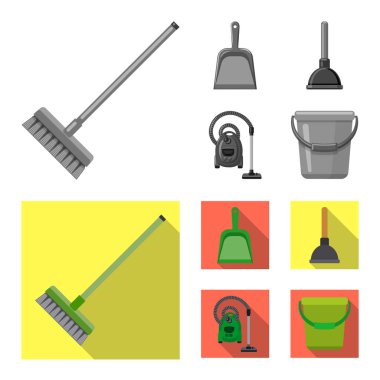 Temizlik ve servis logo vektör Illustration. Temizlik ve ev hisse senedi vektör çizim seti.