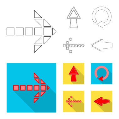 Öğe ve ok simge vektör Illustration. Hisse senedi için öğe ve yön vektör simge topluluğu.