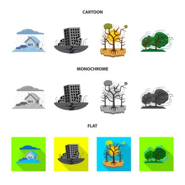 Doğal ve felaket sembolü yalıtılmış nesne. Doğal topluluğu ve hisse senedi için risk vektör simgesi.