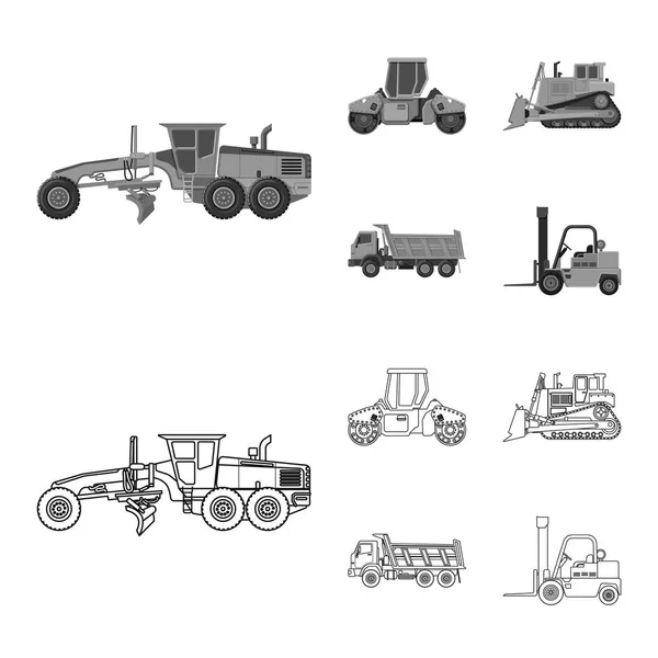 Vector ontwerp van bouw- en constructie-teken. Collectie van bouw en machines vector pictogram voor voorraad. — Stockvector