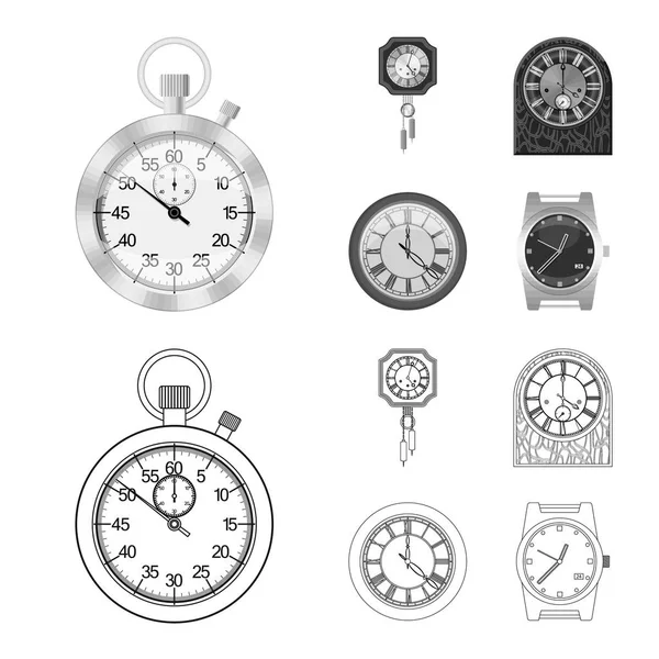 Illustration vectorielle de l'horloge et du logo du temps. Collection d'horloge et cercle illustration vectorielle de stock . — Image vectorielle