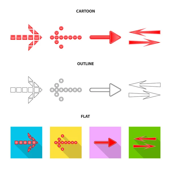 Vector ontwerp van element en pijl teken. Set element en richting vector pictogram voor voorraad. — Stockvector