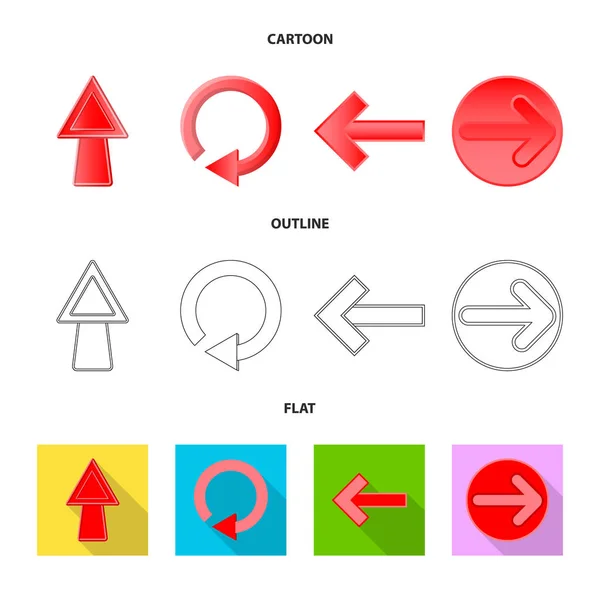 Ilustración vectorial de elemento y símbolo de flecha. Conjunto de ilustración de vector de stock de elemento y dirección . — Archivo Imágenes Vectoriales