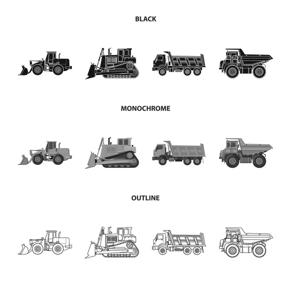 Objeto isolado de construção e símbolo de construção. Conjunto de construção e maquinaria ilustração vetorial de estoque . — Vetor de Stock