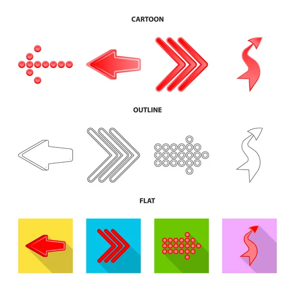 Izolovaný objekt element a šipky symbolu. Kolekce element a směr vektorové ikony pro stock. — Stockový vektor